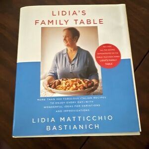 Lidia's Family Table Cookbook - Blue and White Cover
